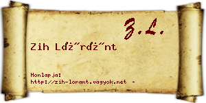 Zih Lóránt névjegykártya