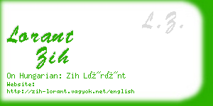 lorant zih business card